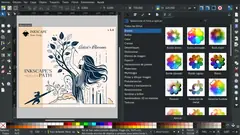 Работният прозорец на векторния редактор Inkscape 1.4