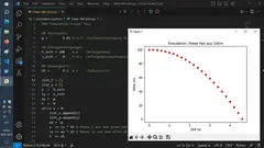Код на Python и графика от симулация на екрана